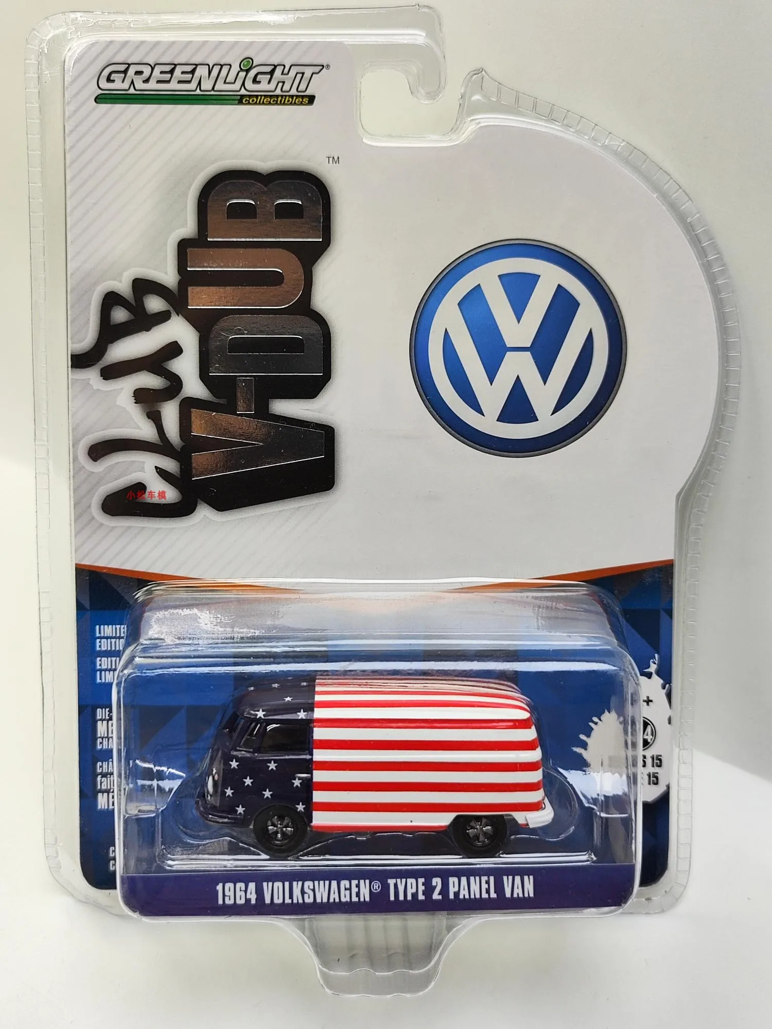 1:64 Volkswagen Patriotic Van Model Collectible 3 1:64 Volkswagen Patriotic Van Model Collectible - Image 3
