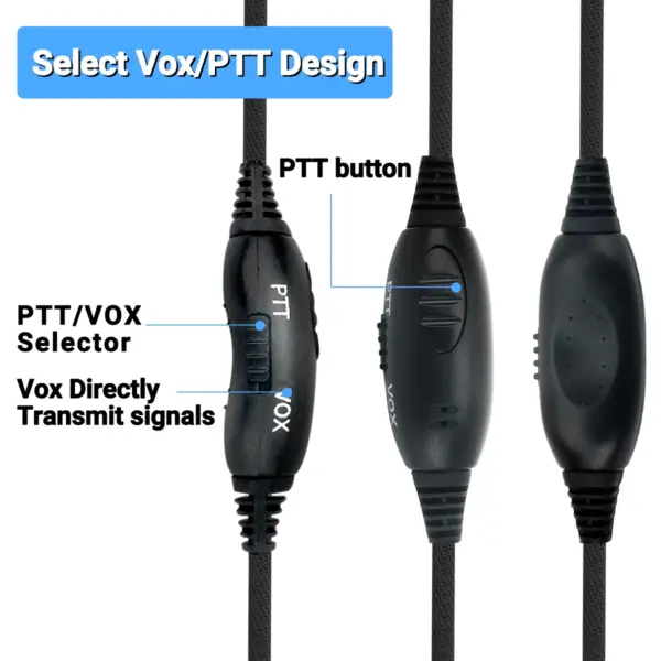 ABBREE VOX PTT Two-Way Radio Headset for Baofeng UV-5R - Image 4