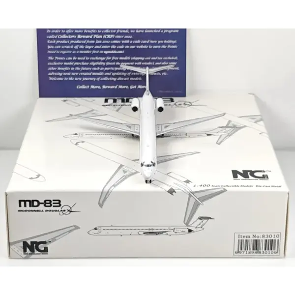 NG Models 1/400 Scale White MD-83 Alloy Aircraft Model - Image 2