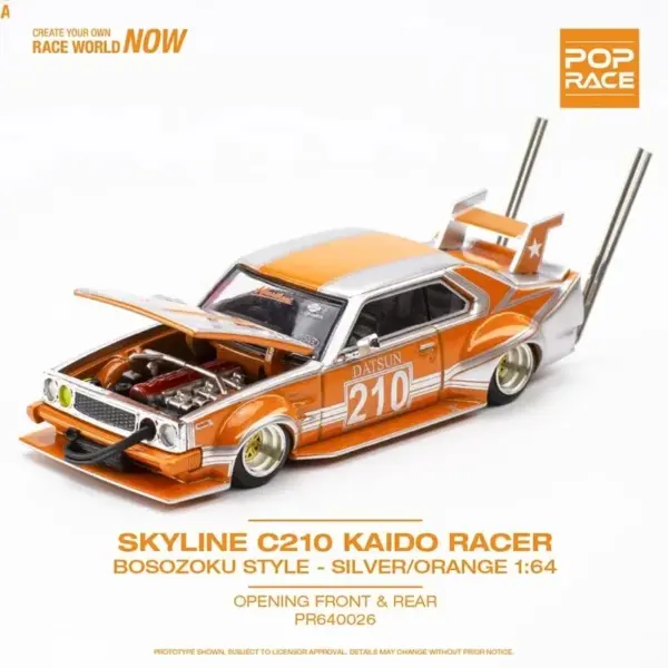 POP RACE 1:64 Skyline GT-R V8 Drift Miniature Car - Image 14
