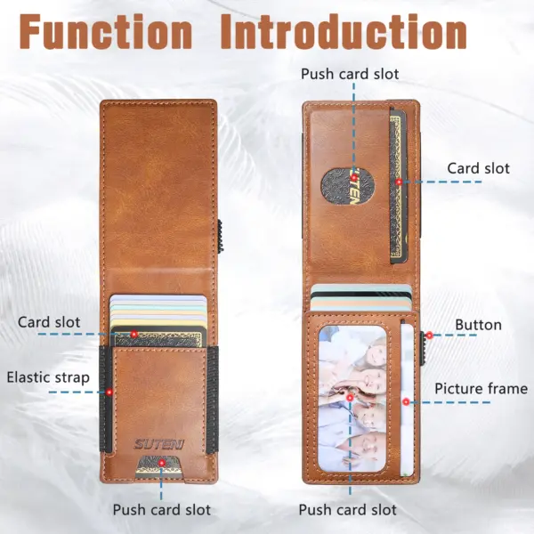 SUTENI Faux Leather Wallet with Card Eject Feature - Image 3