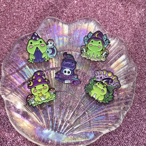 Magic Frog Enamel Pin with Wand and Potion - Image 6