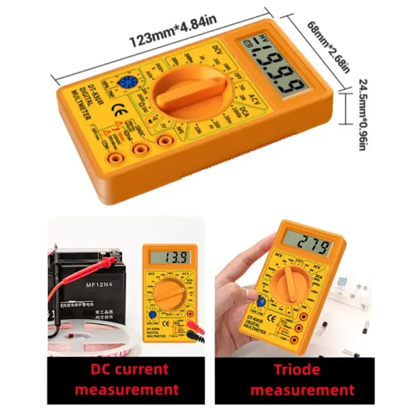 DT830B Digital Multimeter for Precise Voltage and Current Testing - Image 6