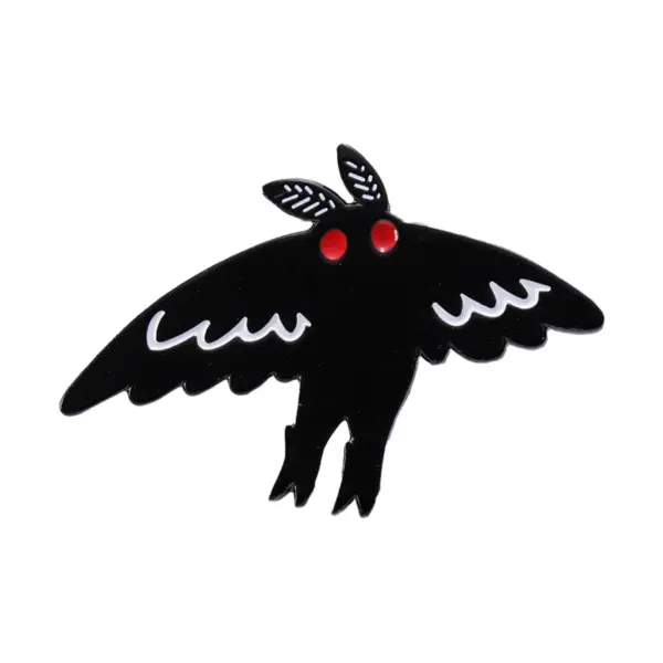 Gothic Bat Mothman Enamel Pin Brooch - Image 10