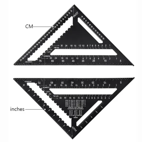 7-Inch Aluminum Alloy Triangle Ruler Tool - Image 4