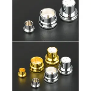 3-Piece Gold & Rhodium RCA/XLR Plug Protectors Set 10 Sc1d4903e815544aa8513c925abe663f0W