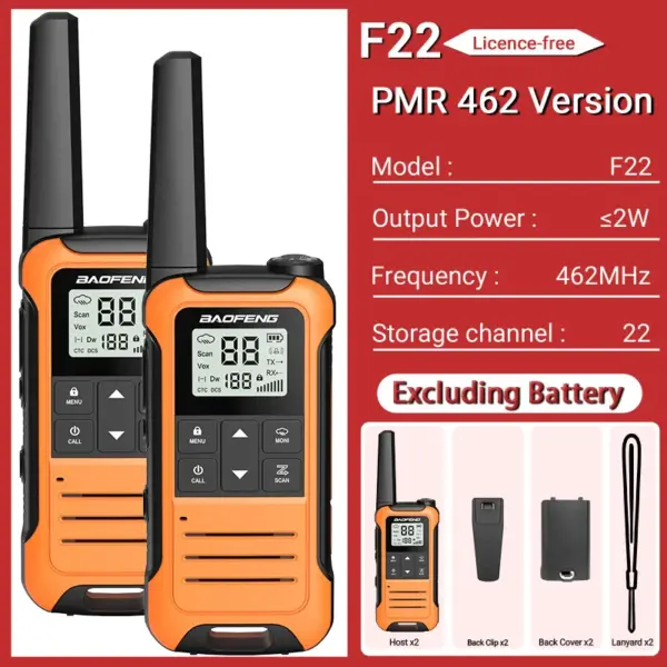 2PCS Baofeng F22 Portable Walkie Talkie Set - Image 17