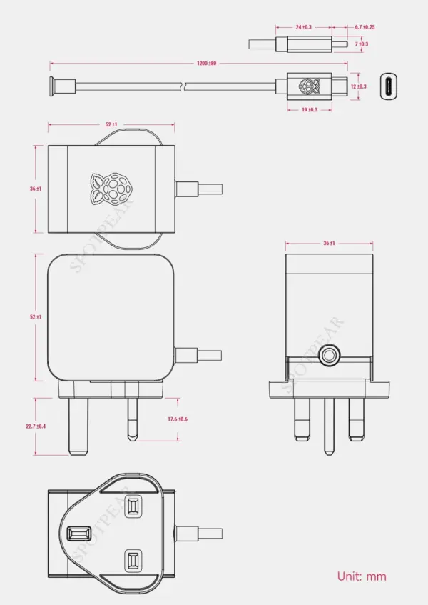 Raspberry Pi 5 Official 27W USB-C Power Supply - Image 6