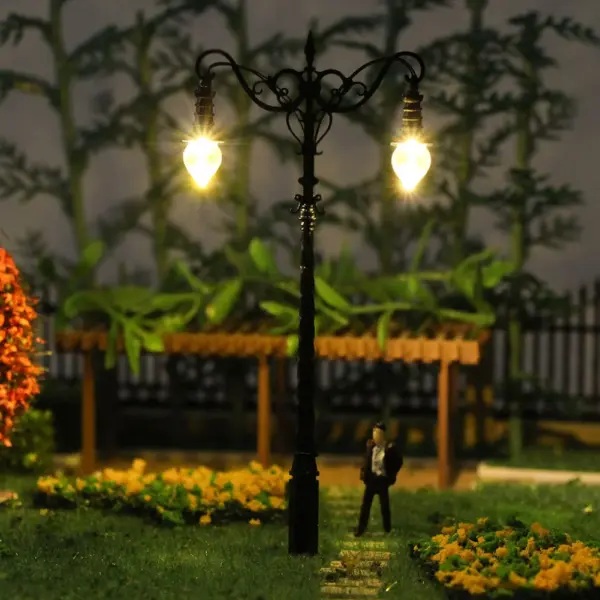 HO Scale Double-Head Street Light Set for Model Railroads - Image 3
