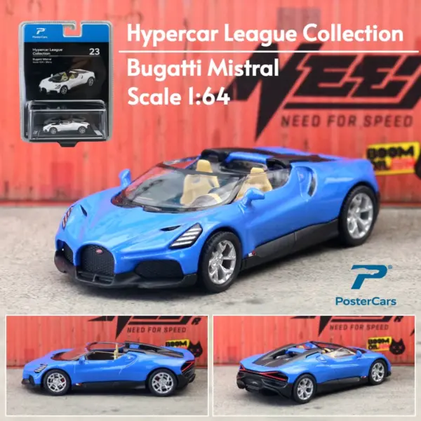 Postercars 1/64 Bugatti Mistral Diecast Model - Image 7