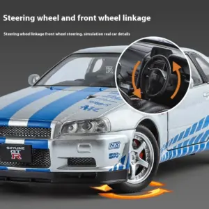 1:24 GTR-R34 Alloy Car Model with Sound 14 Sc4c1c0f90ca64493b9838637b3738a31E