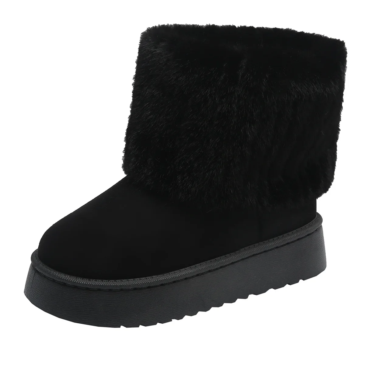 Women's Winter Faux Suede & Faux Fur Ankle Boots 8 Women's Winter Faux Suede & Faux Fur Ankle Boots - Image 8
