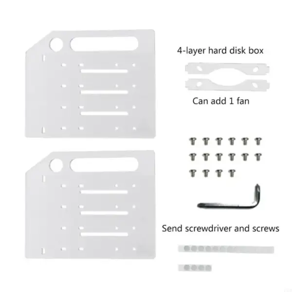 Multi-Layer Hard Drive Storage Rack with Fan Space - Image 7