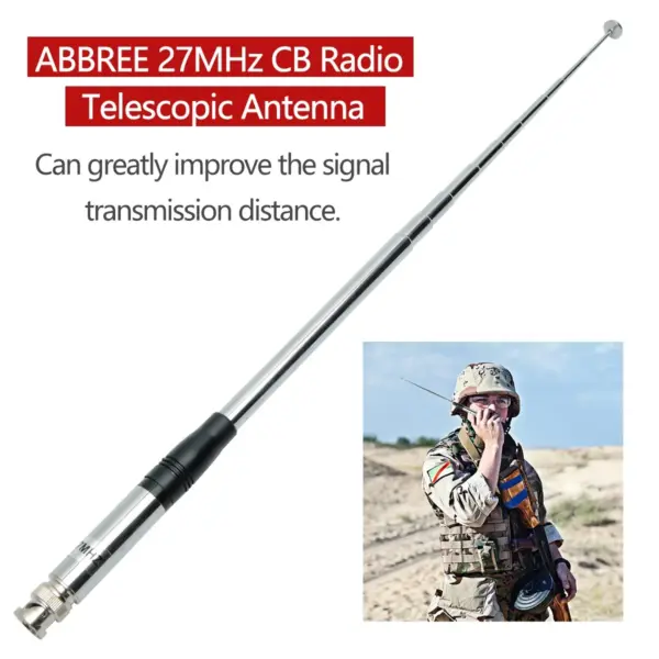 ABBREE 27MHz Telescopic CB Antenna for Handheld Radios - Image 3