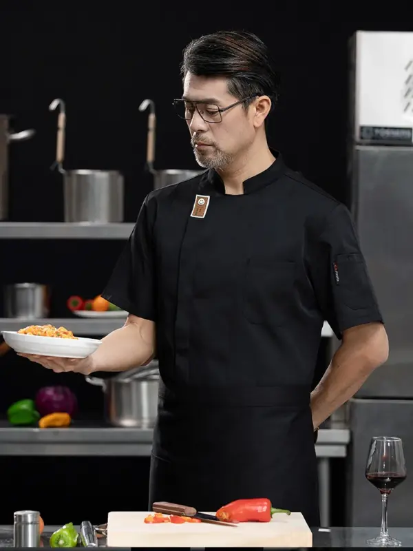 Red DiYi Chef Uniform with Breathable Mesh - Image 3