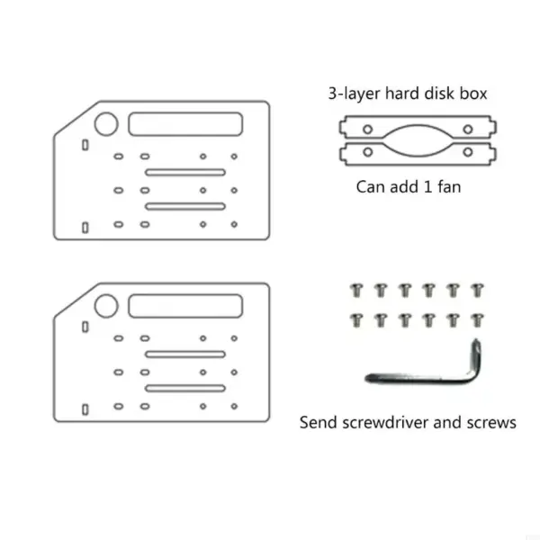 Multi-Layer Hard Drive Storage Rack with Fan Space - Image 11