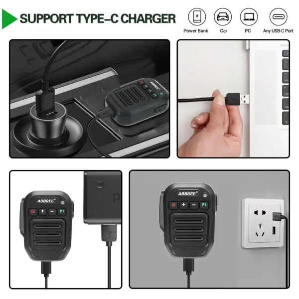 ABBREE Bluetooth Microphone for Two-Way Radios - Image 4