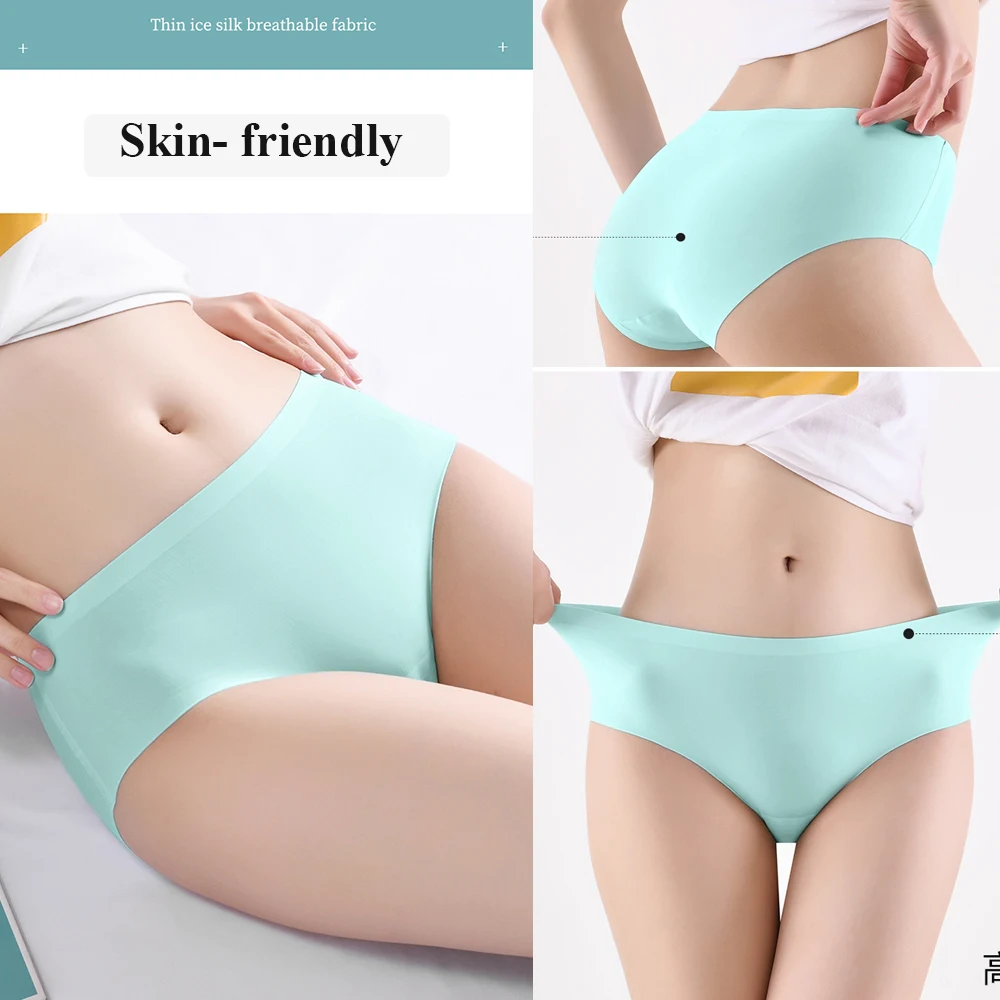 9 Pcs Women's Ice Silk Comfort Briefs 4 9 Pcs Women's Ice Silk Comfort Briefs - Image 4