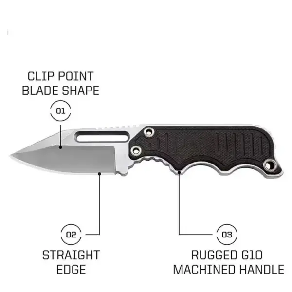 Mini Fixed Blade Knife Keychain G10 Handle - Image 2