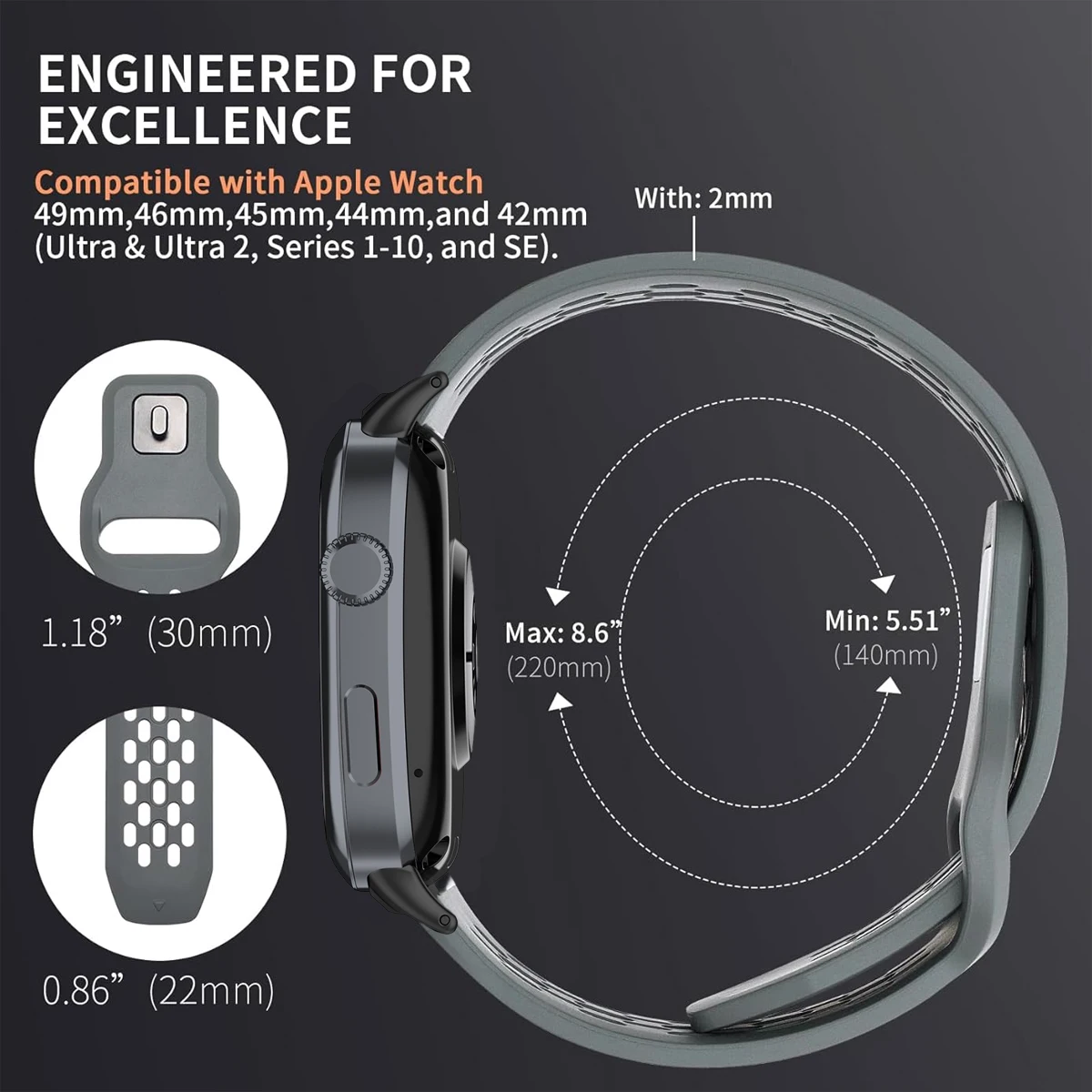 Silicone Strap for Huawei Watch D2/D 3 Silicone Strap for Huawei Watch D2/D - Image 3