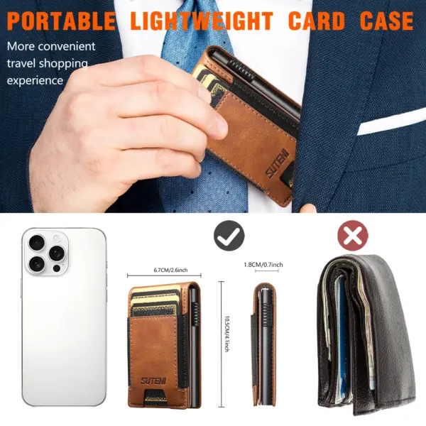 SUTENI Faux Leather Wallet with Card Eject Feature - Image 5