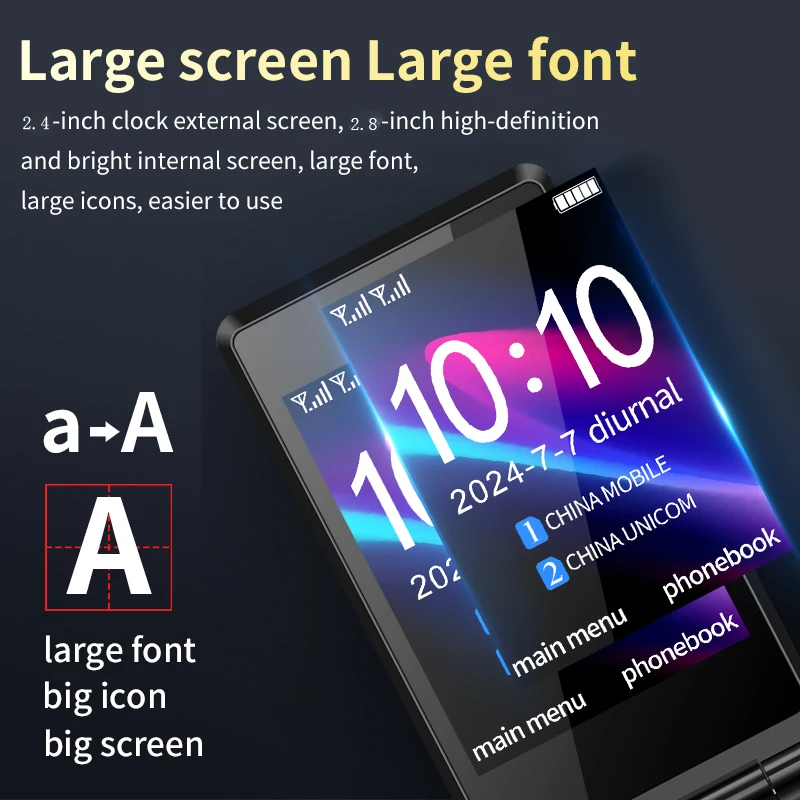 2G Senior Flip Phone with Dual Screens 3 2G Senior Flip Phone with Dual Screens - Image 3