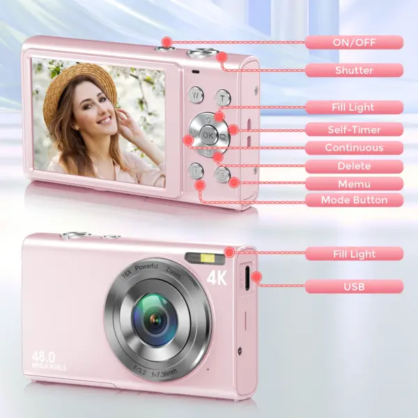 4K Digital Camera with 48MP Resolution for Enthusiasts - Image 3