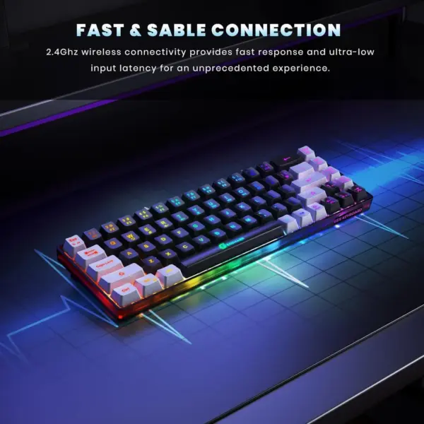 Wireless Rechargeable Gaming Keyboard 68 Keys - Image 6