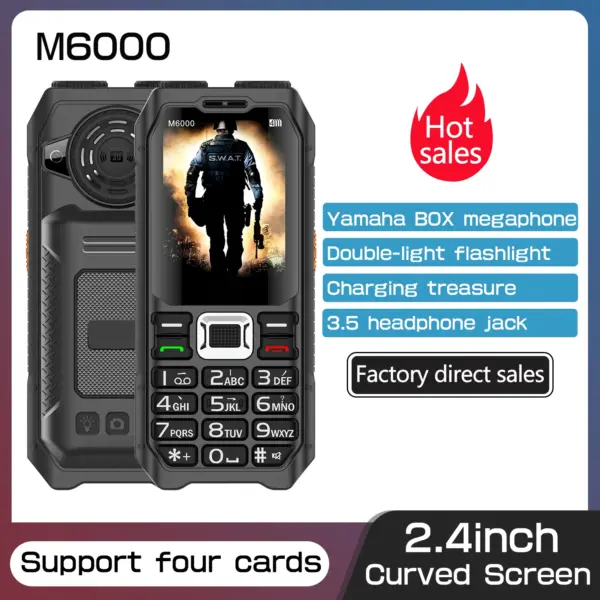 M6000 Elderly Mobile Phone with 4 SIM Slots - Image 2