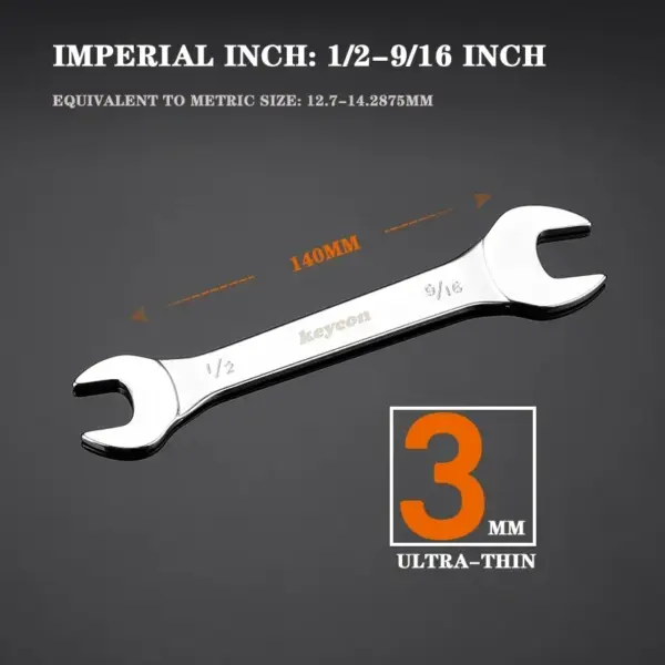 3/8-1-1/4 Inch Ultra-Thin Open End Wrench Set for Drive Shaft - Image 7