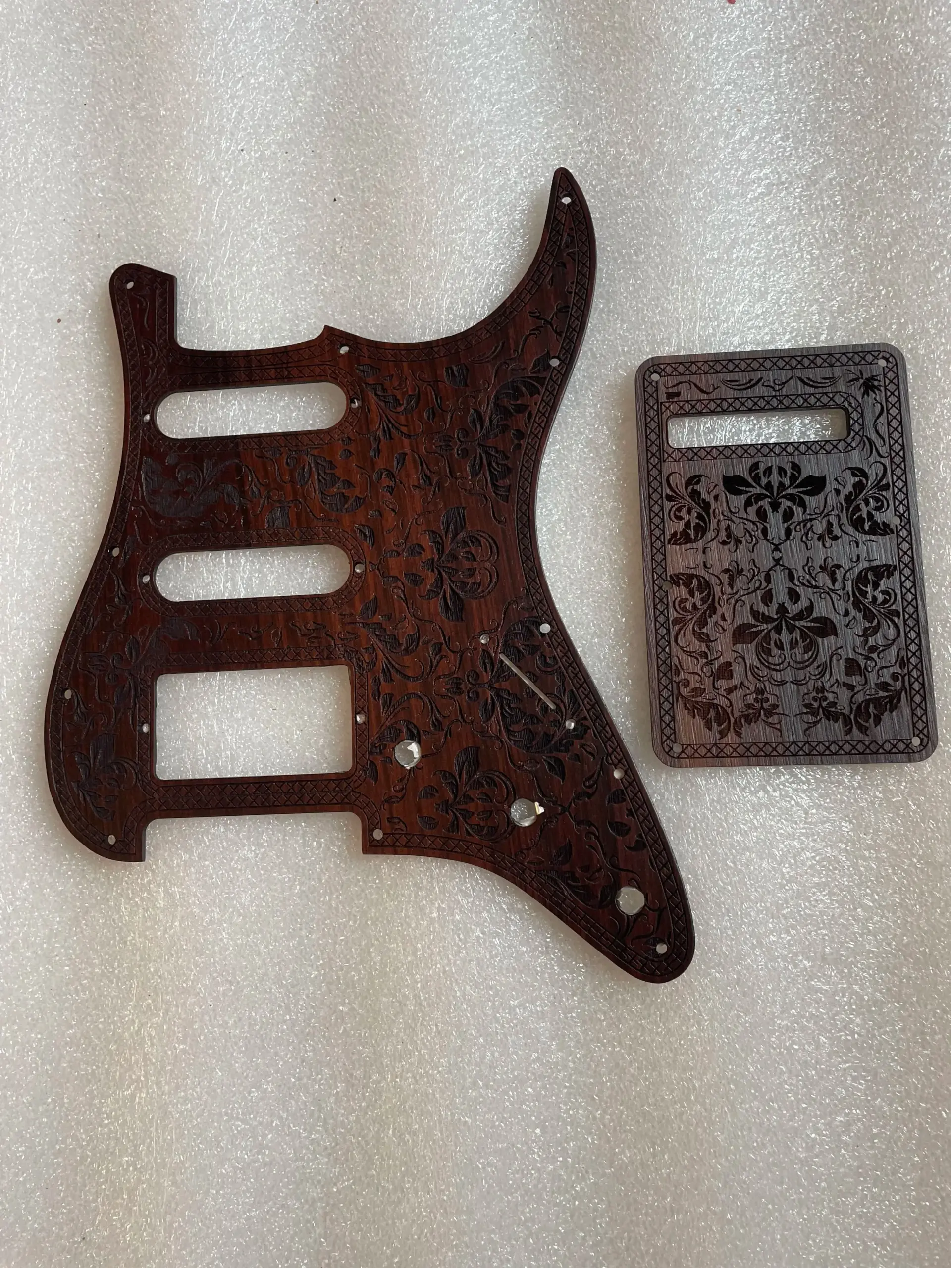 Hand-Carved Rosewood Guitar Pickguard Set 4 Hand-Carved Rosewood Guitar Pickguard Set - Image 4