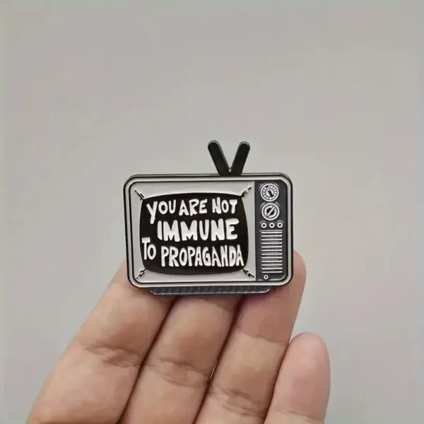 You Are Not Immune Propaganda Enamel Badge - Image 4