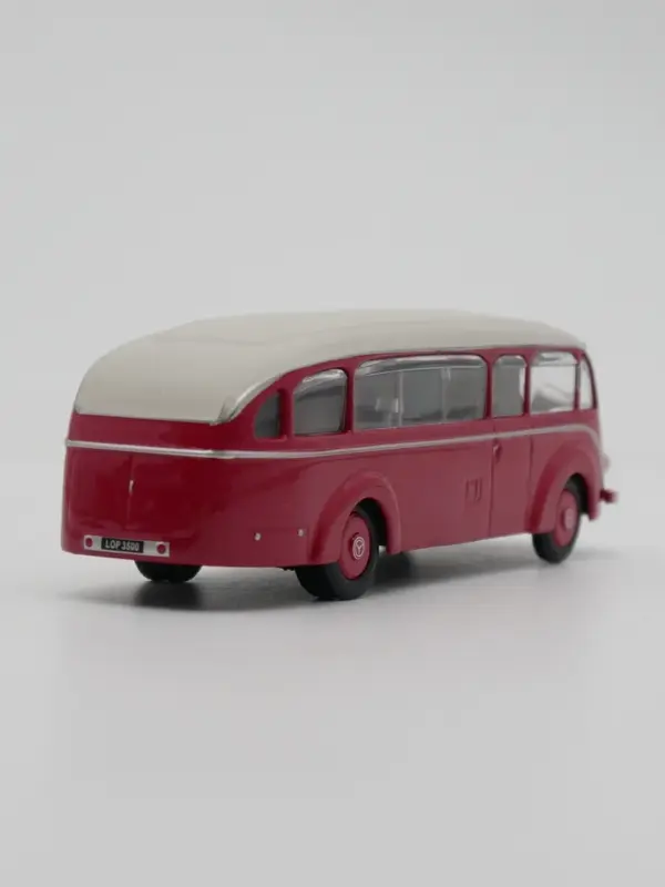 Vintage Red and Cream Diecast Bus Model - Image 2
