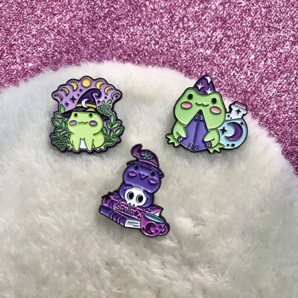 Magic Frog Enamel Pin with Wand and Potion - Image 5