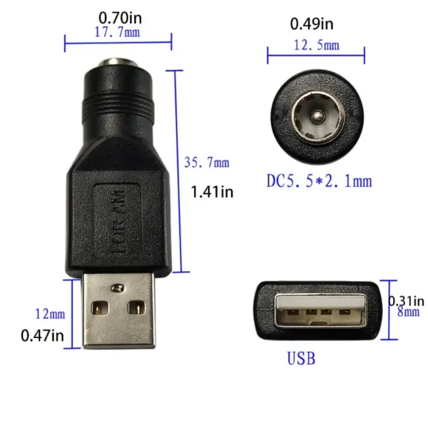 USB to DC 5.5x2.1mm Power Adapter Connector - Image 6