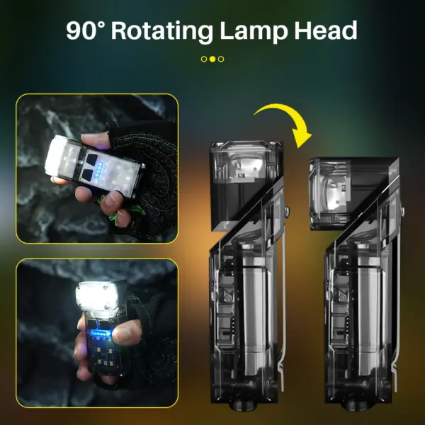 BORUIT 800LM Rotatable Keychain Flashlight - Image 2