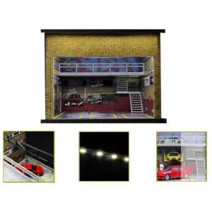 1:64 Scale LED Car Garage Diorama Model 45 Sd4035b3bb7b542429e1b37a1e16d1d85d 2