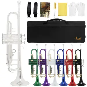 Gold-Plated Bb Trumpet with Case and Mouthpiece 21 Sd43bdcef51fb43ba9e295a5f0aec4ebbq