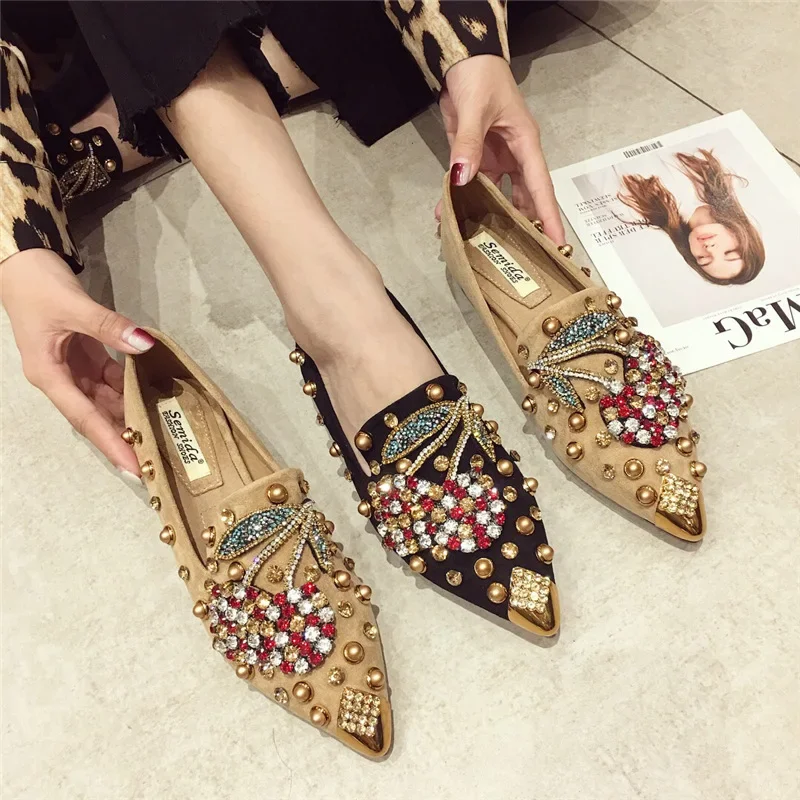 Elegant Pointed Toe Women Flats with Rhinestones 4 Elegant Pointed Toe Women Flats with Rhinestones - Image 4