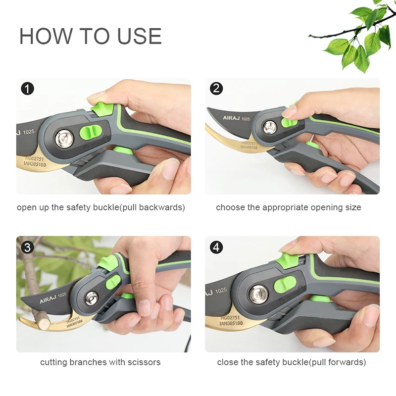 AIRAJ Garden Pruning Shears Ratchet Tool Set 4 AIRAJ Garden Pruning Shears Ratchet Tool Set - Image 4