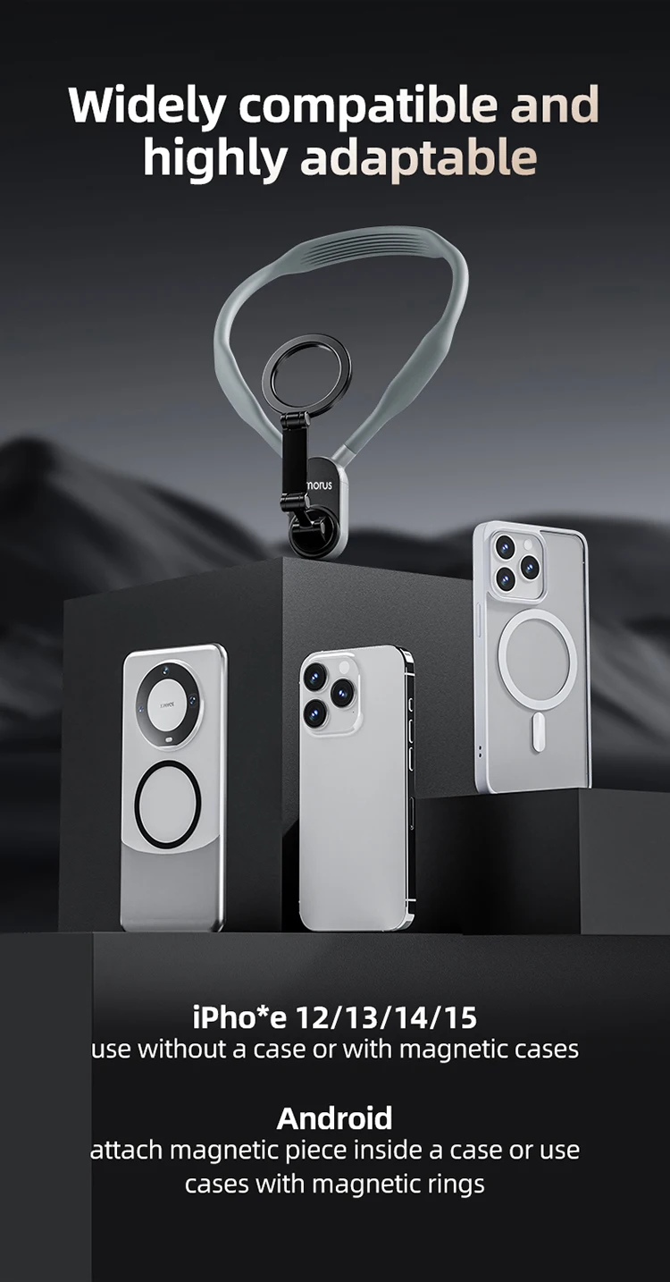 Amorus Silicone Magnetic Neck Mount for iPhone 15 6 Amorus Silicone Magnetic Neck Mount for iPhone 15 - Image 6