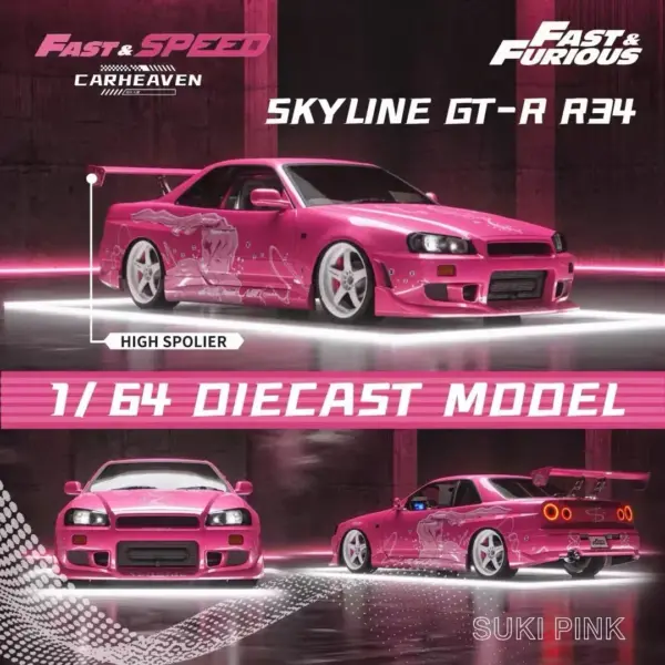 Fast Speed FS 1:64 Skyline GT-R R34 Diecast Model - Image 2