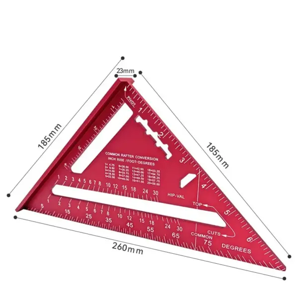 7-Inch Aluminum Alloy Triangle Ruler Tool - Image 9