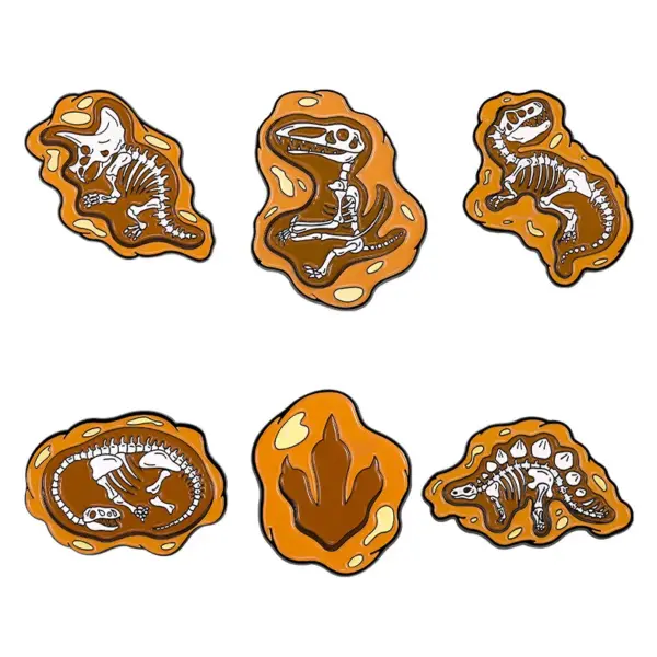 Cartoon Dinosaur Fossil Enamel Pin Vintage Brooch - Image 13