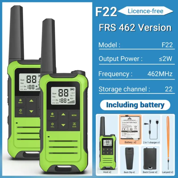 2PCS Baofeng F22 Portable Walkie Talkie Set - Image 21