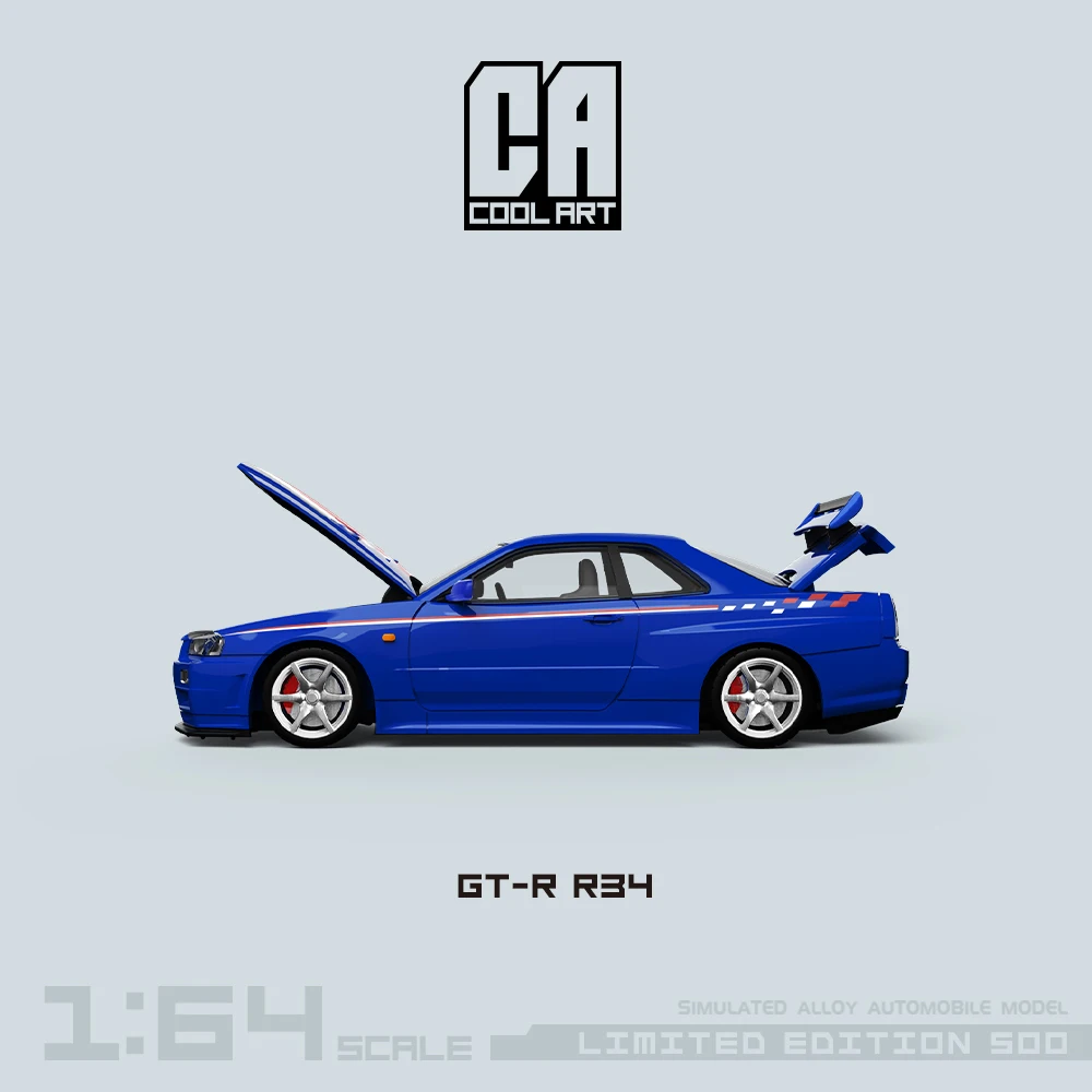 COOL ART 1:64 Nissan GT-R R34 Diecast Model 3 COOL ART 1:64 Nissan GT-R R34 Diecast Model - Image 3