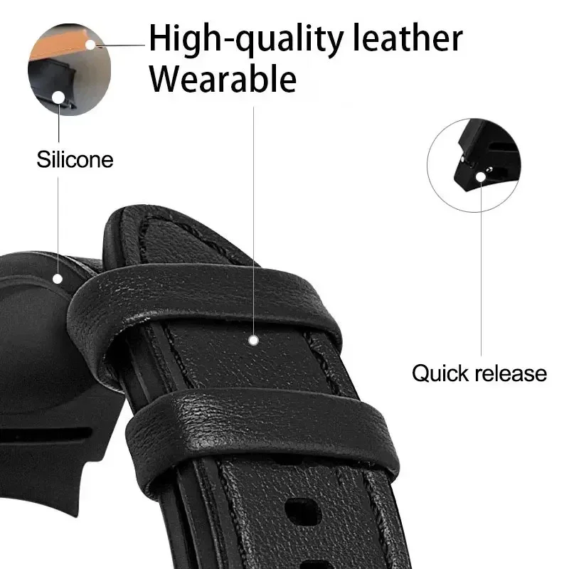Silicone Leather Strap for Samsung Galaxy Watch 6/5 Pro 3 Silicone Leather Strap for Samsung Galaxy Watch 6/5 Pro - Image 3