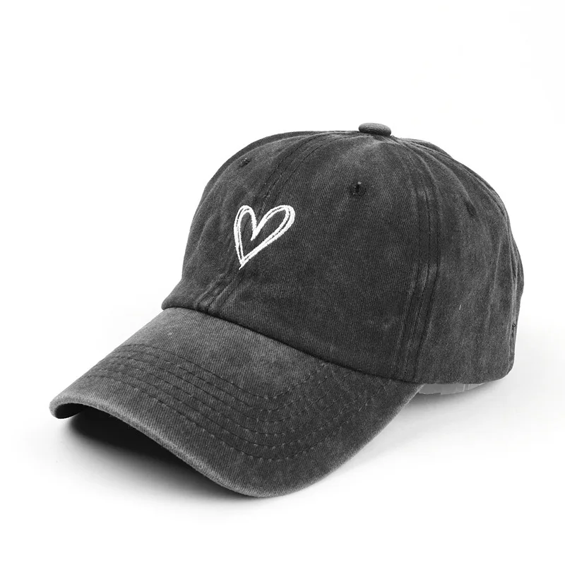 Retro Washed Distressed Love Embroidered Baseball Cap 4 Retro Washed Distressed Love Embroidered Baseball Cap - Image 4