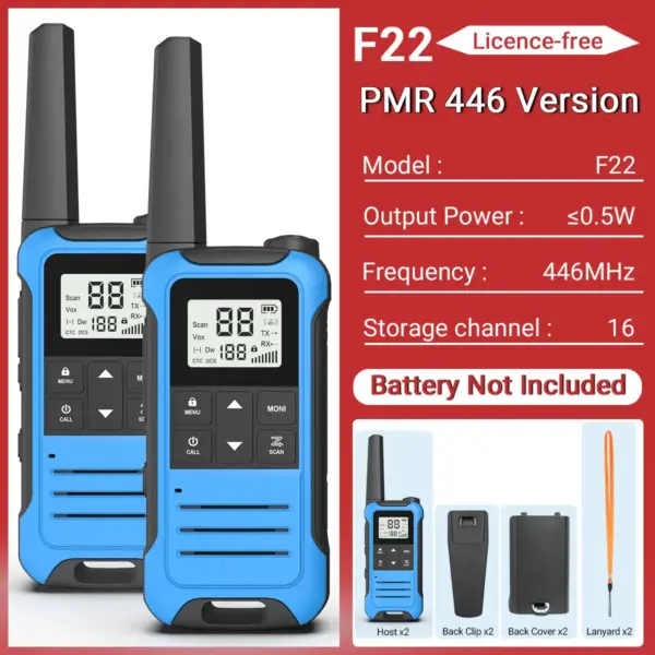 2PCS Baofeng F22 Portable Walkie Talkie Set - Image 20