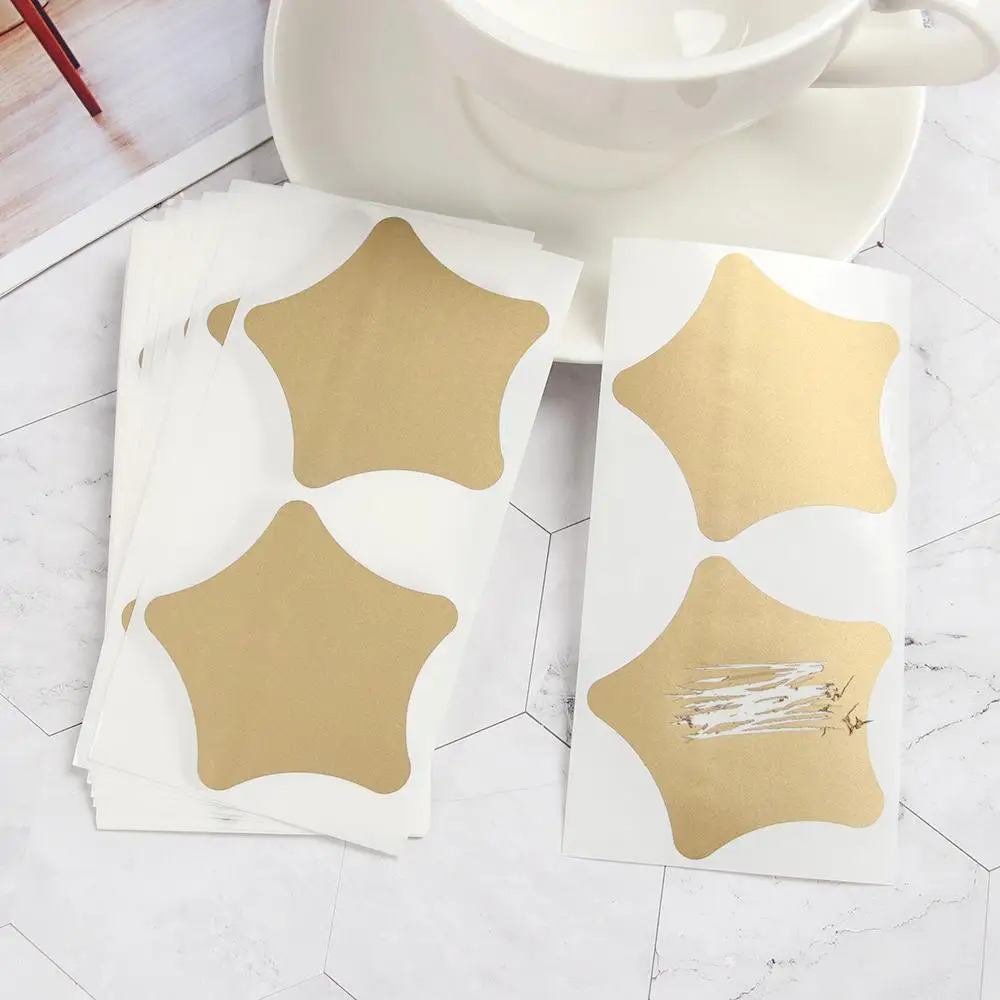 50 Pcs Gold & Silver Love Heart & Pentagram Scratch Stickers 5 50 Pcs Gold & Silver Love Heart & Pentagram Scratch Stickers - Image 5